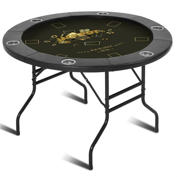 RayChee Round Poker Table Foldable, Folding Texas Holdem Table, 6