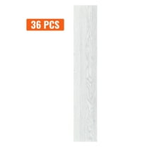KFFKFF 36 Pieces White Wood Grain Self Adhesive Vinyl Floor Tiles 2.5mm Thick Light