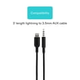 thumbnail image 3 of onn 3' Braided Lightning to 3.5 mm AUX Cable, Black, 3 of 9