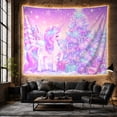 thumbnail image 6 of Unicorn Mane Tail With Pointed Horn Closed Sleepy, Mystical Fantasy for Space Lovers, Galaxy Room Decor, Christmas Gift, Tapestry Wall Hanging for Bedroom and Dorm, 6 of 7