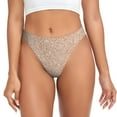 thumbnail image 1 of Balery Beige Sparkling Glitter Tangas de Algodón para Mujer con Estampado – Ropa Interior Sexy, Transpirable, G-string-Large, 1 of 1