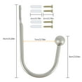 thumbnail image 5 of Ghojet 2 Pack U Shaped Metal Curtain Holdbacks Wall Mounted Curtain Tiebacks with Screws, Decorative Window Drapery Holder Curtain Hook, Silver, 5 of 6