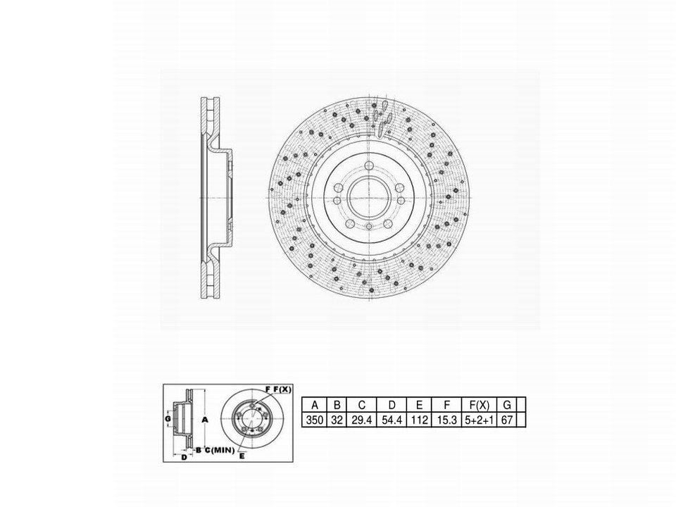 UltraHC Coated High Carbon Brake Rotor, Front UR004584, Mercedes-Benz GLE350 2018-2016