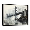 thumbnail image 2 of Designart "Grey Bridge City Suspension IV" Architecture Floater Framed Canvas Wall Art, 2 of 7