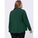 thumbnail image 4 of Blazer de talgrande pamujer con solacon muescas, dobladillo con volantes y péplum, paNavidad Verde oscuro 5X, 4 of 5