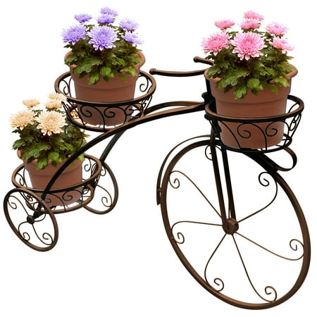 Sorbus? Tricycle Plant Stand - Flower Pot Cart Holder - Ideal for Home, Garden, Patio - Great Gift for Plant Lovers, Housewarming, Mother?s Day - Parisian Style