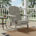thumbnail image 5 of Grey Oversize Embossed Hemlock Adirondack Chair Folding Outdoor PreAssembled BackRest SeatBoard 330LBS Capacity for Garden Pool Firepit, 5 of 10