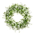 thumbnail image 2 of Large Artificial Wreath, Store Shop Welcome Front Door Wreaths, Farmhouse Greenery Wreath with Flower for Party, Wedding, 2 of 8