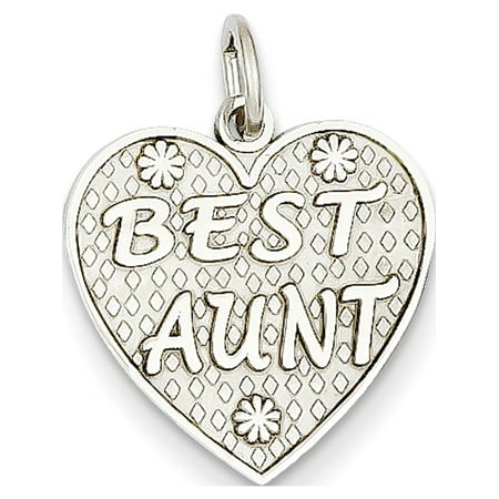Leslies Fine Jewelry Designer 14k White Gold Best Aunt (14x20mm) Pendant