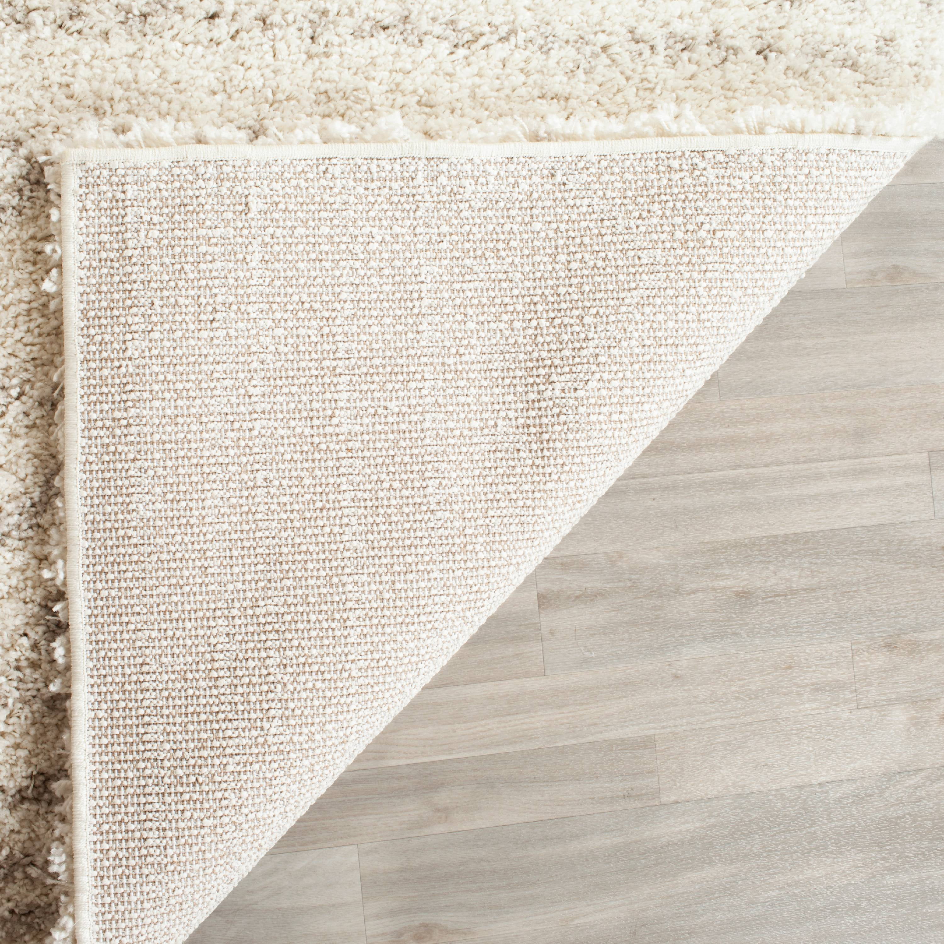 SAFAVIEH Arizona Teagan Geometric Striped Shag Area Rug, Ivory/Beige, 11' x 15'