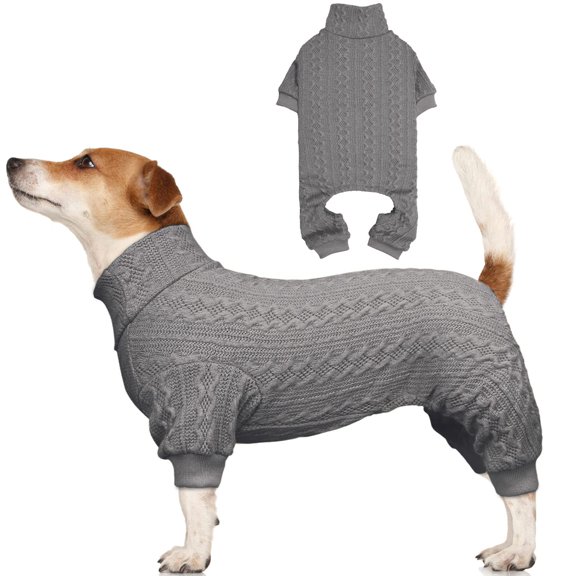 Jersey para perros Jamktepat, de cuello alto, tejido para perros grandes