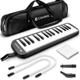 thumbnail image 1 of Air piano Melodica CAHAYA de 32 teclas con doble tubo y funda, color negro, 1 of 8