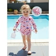 thumbnail image 5 of Suealasg 4th of July Swim Set for Toddler Baby Girl Popsicle Long Sleeve Rash Guard Swimsuit Sun Hat 2 Piece Beachwear Outfit, 5 of 8