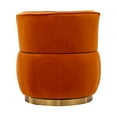 thumbnail image 5 of Swivel Accent Chair, 360 Degree Swivel Cuddle Barrel Sofa Chairs with Metal Base, Modern Round Accent Arm Chair Swivel Small Single Sofa for Living Room, Bedroom, Office, Orange, 5 of 9