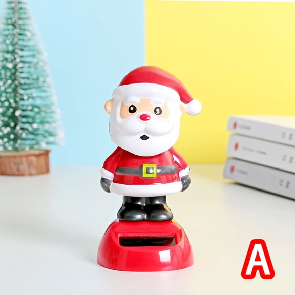 New Arrival Christmas Car Ornament Solar Ornament Bobblehead Doll Christmas Modeling Ornament Gift Creative Interior Car Supplie