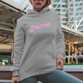 thumbnail image 2 of Nurse with Stethoscope Art Merch Gift, Heather Grey Hooded Sweatshirt or Hoodie, Medium, 2 of 5