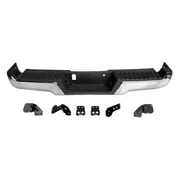 REAR STEP BUMPER ASSEMBLY; CHROME; WITHOUT PARK ASSIST SENSOR HOLES;