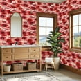 thumbnail image 4 of Flower Peel and Stick Wallpaper 23.6in x 9.8ft Red Pink Floral Delicate Blossoms Contact Paper Vinyl Waterproof Self Adhesive Wall Paper for Bedroom Shelf Cabinet Renter Friendly, 4 of 8