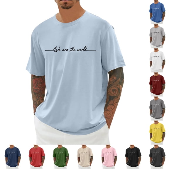 Casual Short Sleeve T Shirt With Minimalist Letter Print Comfortable Blend Tee for Everyday Wear 6xl T Shirts for Men Big and Tall T Shirts of T Shirts