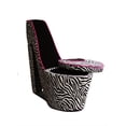 thumbnail image 2 of Ore International Contemporary Wood Black Zebra Storage Chair, Multicolor, 2 of 2