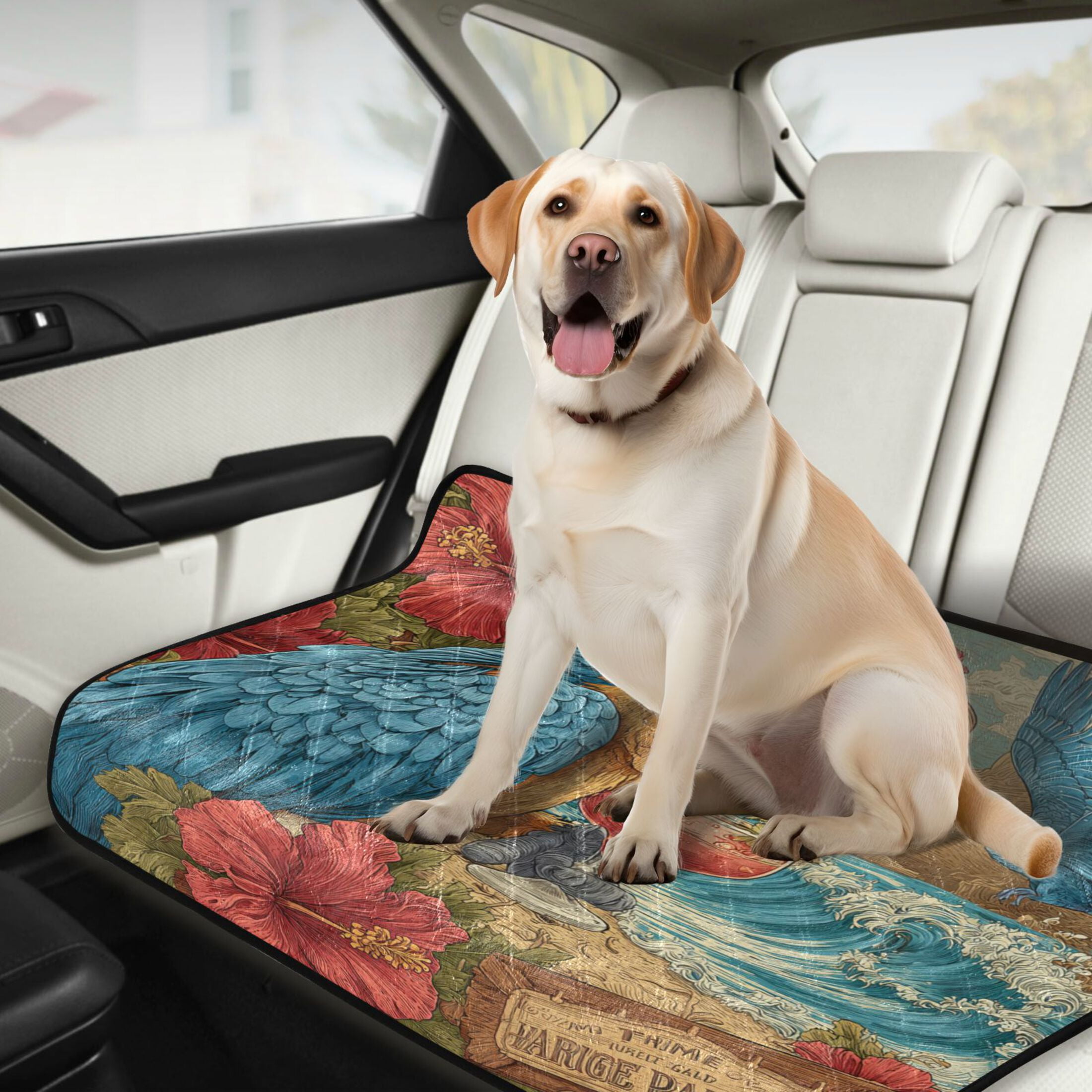 Qxltty Blue Parrot Cat litter Pads Pet Set of 3 Diaper Mats Center Anti-leakage Layer Absorbent Soft and Comfortable