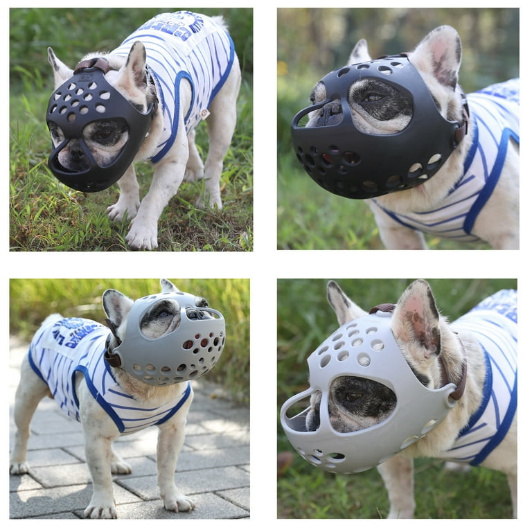 Dog Muzzle for Short Snout Dogs Breathable Holes Biting Chewing