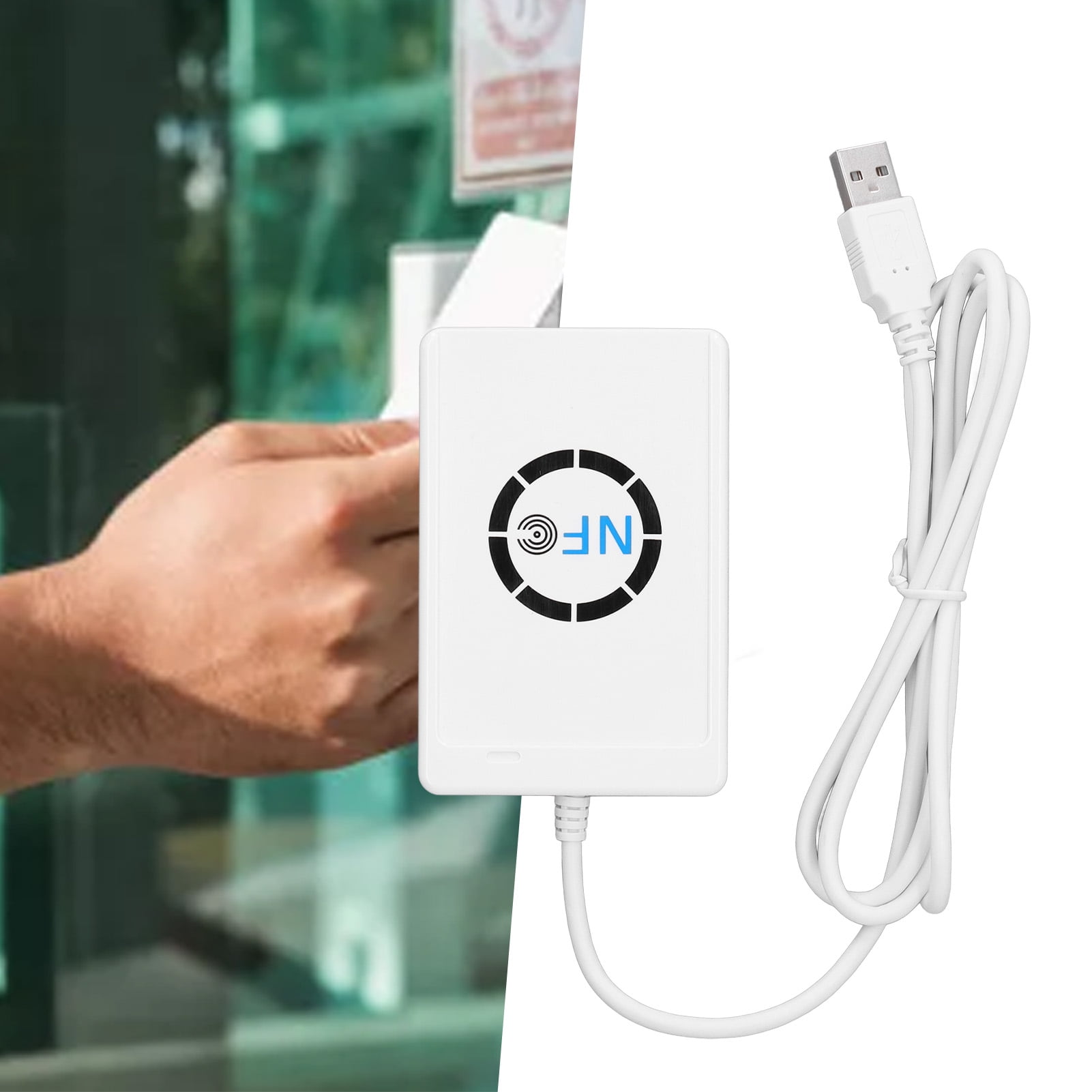Unbranded ACR122U-A9 USB NFC Smart IC Card Reader Writer Copier Duplicator Contactless 13.56MHz 424kbps Access Control (3.86 in / 9.8 cm)