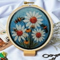 thumbnail image 2 of DIY Stamped Cross Stitch Kits with Hoop Stained Glass White Daisy for Beginners Easy 11CT Needlepoint Embroidery Counted Cross Stitch Kits Art Craft Wall Decoration and Gift 33x33cm, 2 of 9
