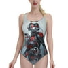 Women's One-Piece Swimwear Sports backless Beachwear Athletic Monokini Bikini Bathing Suit Ant-Man