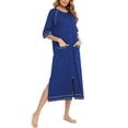 thumbnail image 1 of Lucakuins Camisón para Mujer, Manga Corta con Cremallera Abertura Camisón Largo Ropa de Dormir Loungewear Lucakuins moda, 1 of 2