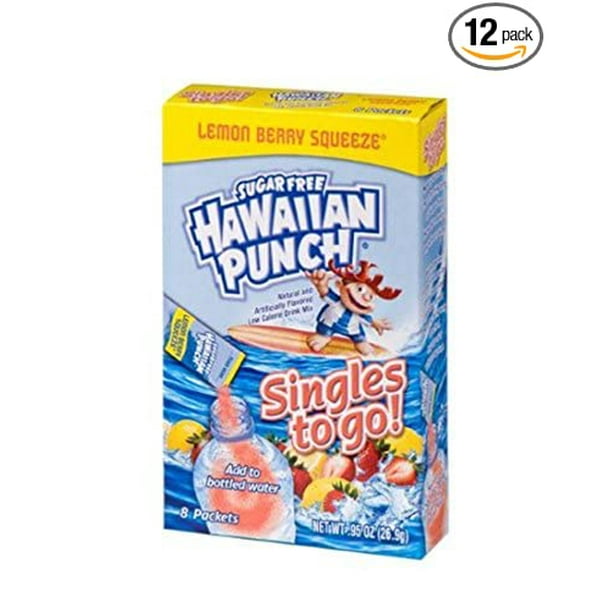 Hawaiian Punch Singles To Go Powder Packets, Water Drink Mix, Lemon