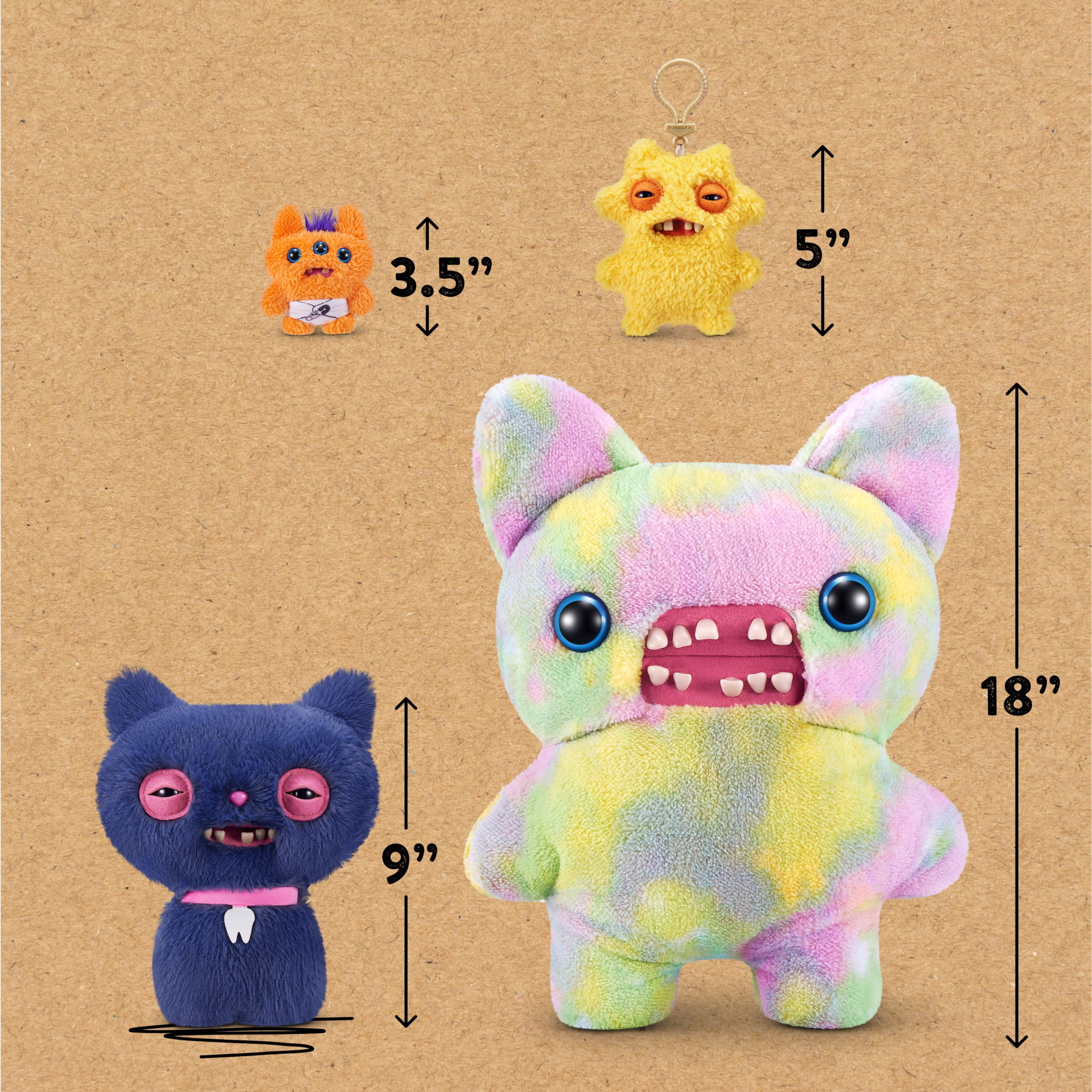 Fuggler Alley Cats 9 inch (Cheezee), Funny Ugly Monster Stuffed Animal Toy by ZURU