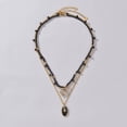 thumbnail image 2 of Zhuge Colgante de collar hecho a mano, moderno y versátil collar de cuentas negras de acero inoxidable (negro), 2 of 5