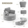 thumbnail image 4 of MEISSALIVVE 360° Swivel Barrel Accent Chair with Ottoman, Round Cuddle Lounge Seat with Pillow, Modern Design for Living Room, Bedroom, Gray, 4 of 8