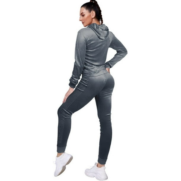Set Pants Mujer Aterciopelado Pans Dama Cómodo Con Capucha LOLE Conjunto deportivo