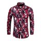 thumbnail image 1 of Traje informal de lujo para exteriores de primavera y otoño para hombre, camisa de solapa de manga larga, material suave y cómodo, estampado floral rosa rojo HD, 1 of 6