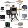 thumbnail image 3 of Ceramic Pellet Grill, 4-in-1 Smoked Roasted Barbecue Pan-roasted with 19.6" Diameter Gridiron & Double Ceramic Liner, 24" Patio Grill with Cover, Wheels, Cutting Board, LED Status Display, Black, 3 of 13