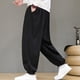 thumbnail image 4 of Puntoco Pantalones largos con cordón y cintura elástica con botones de color liso para ocio de hombre, 4 of 5