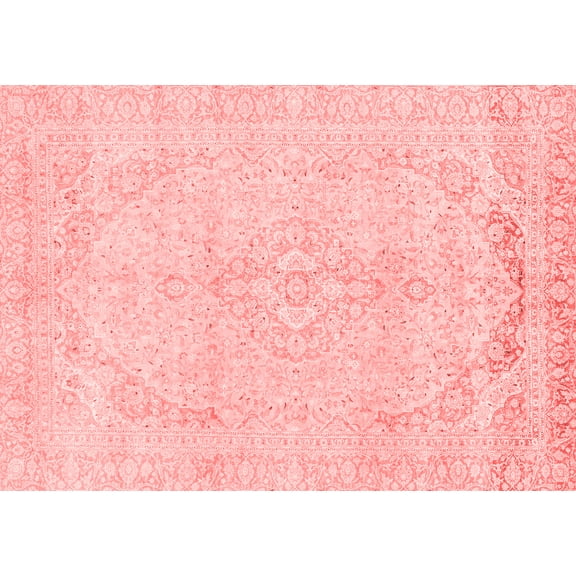 Ahgly Company Machine Washable Indoor Rectangle Abstract Red Modern Area Rugs, 5' x 7'