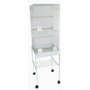6824 3/8" Bar Spacing Tall SquareTop Small Bird Cage - 18"x14" In White