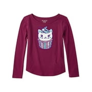The Children's Place Reversible Flip Sequin Graphic Curved Hem T-Shirt (Little Girls & Big Girls)
