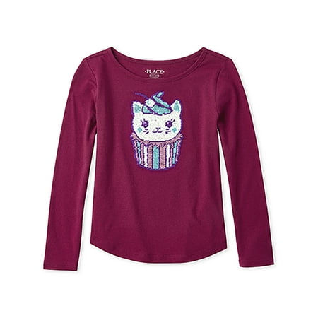 The Children's Place Reversible Flip Sequin Graphic Curved Hem T-Shirt (Little Girls & Big Girls)