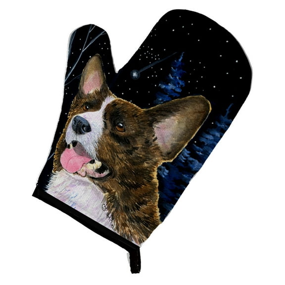 Starry Night Corgi Oven Mitt