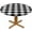 Checkered, variant on Grass Textured Round Tablecloth American Football Field Waterproof Oil-Proof Table Cover Table Cloth For Indoor Dining, Outdoor Picnic Parties, Camping ,Fits For Table 40-44" Inches