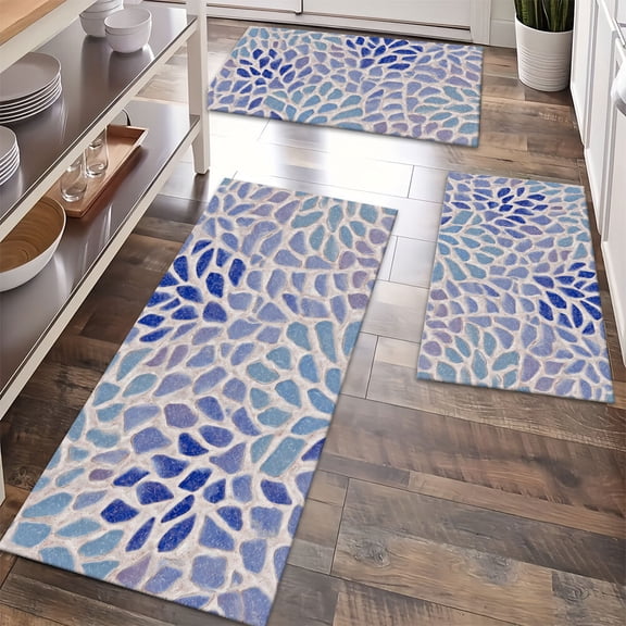 Kitchen Rugs Sets of 3 Non Slip Washable Kitchen Mats for Floor, Waterproof Kitchen Runner Rug, Floor Mat Carpet for Entryway, Laundry, Sink, Hallway, Bathroom