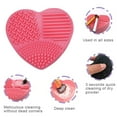 thumbnail image 2 of Forme de Coeur Brosse Nettoyant Brosse en Silicone Forme Brosse Nettoyant Nettoyage Mat avec Éponge Sèche Humide à Double Usage, Rose Rouge, 2 of 6