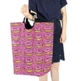 thumbnail image 4 of Yayeee Freestanding Laundry Hamper with Handle Collapsible Large Storage Basket for Clothes, Pink Doughnuts, 4 of 7