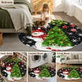 thumbnail image 5 of Round Rug 4Ft Washable Non-Slip, Black Christmas Circle Area Rugs for Living Room Bedroom, Snowman Xmas Tree Ball Snowflake Indoor Floor Mats Carpet Runner for Home Decor Aesthetic, 5 of 8