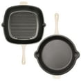 thumbnail image 3 of BergHOFF Neo 4pc Cast Iron Cookware Set, Grill Pan, Fry Pan & Oval Dutch Oven, Meringue, 3 of 9