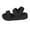 Black (Flatform), variant on Women's Elastic Band Flat Sandals, Comfortable Open Toe Summer Shoes, Non-Slip Soft Sole Beach Walking Slides, Adjustable Stretchy Straps for Travel Vacation, Lightweight Breathable Casual Footwear